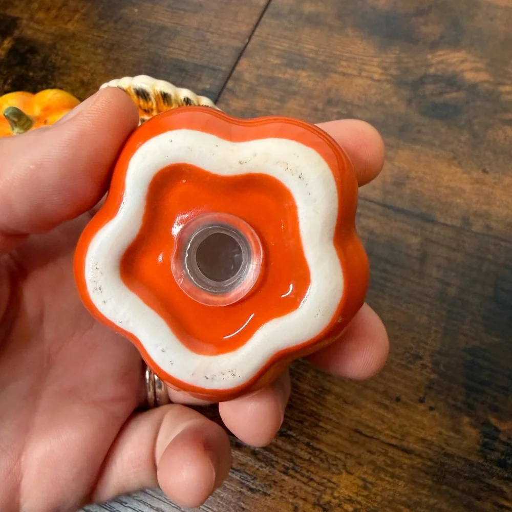 Ceramic Thanksgiving Turkey & Pumpkin Salt and Pepper Shakers - Orange Accent